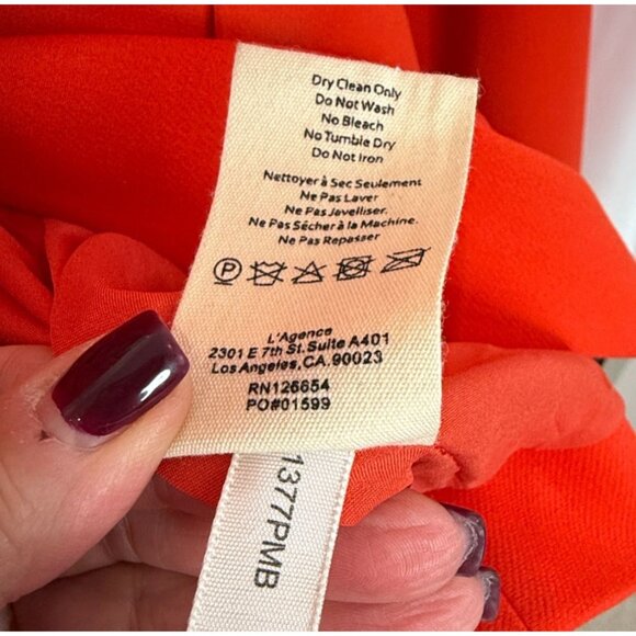 L'AGENCE Red Chamberlain Bold Red Blazer Single Breasted - Size 2 - Picture 6 of 10